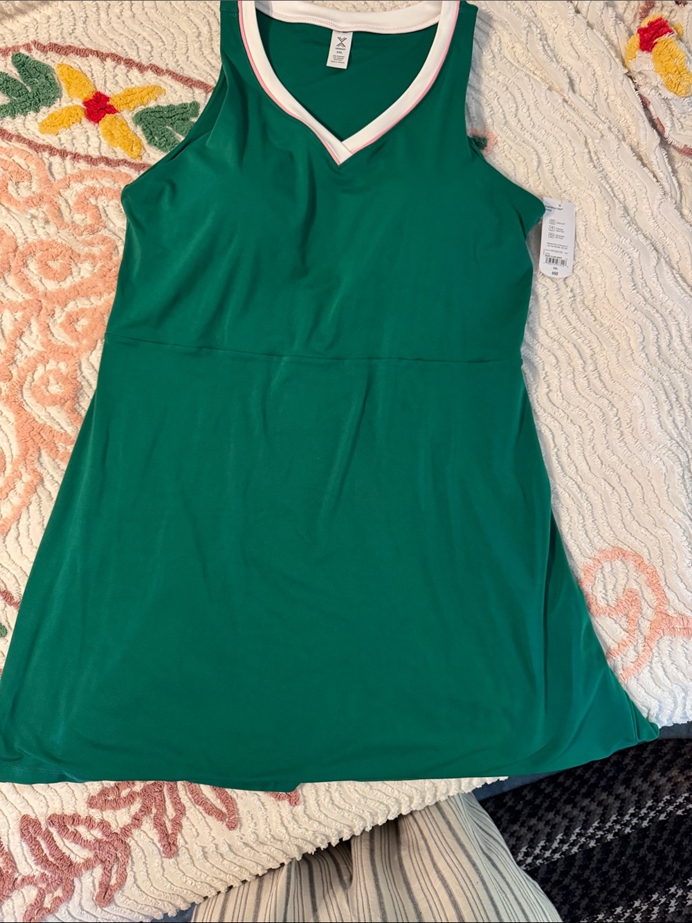 XERSION Green V-Neck Sleeveless Sport Dress With built in padded cups xxl